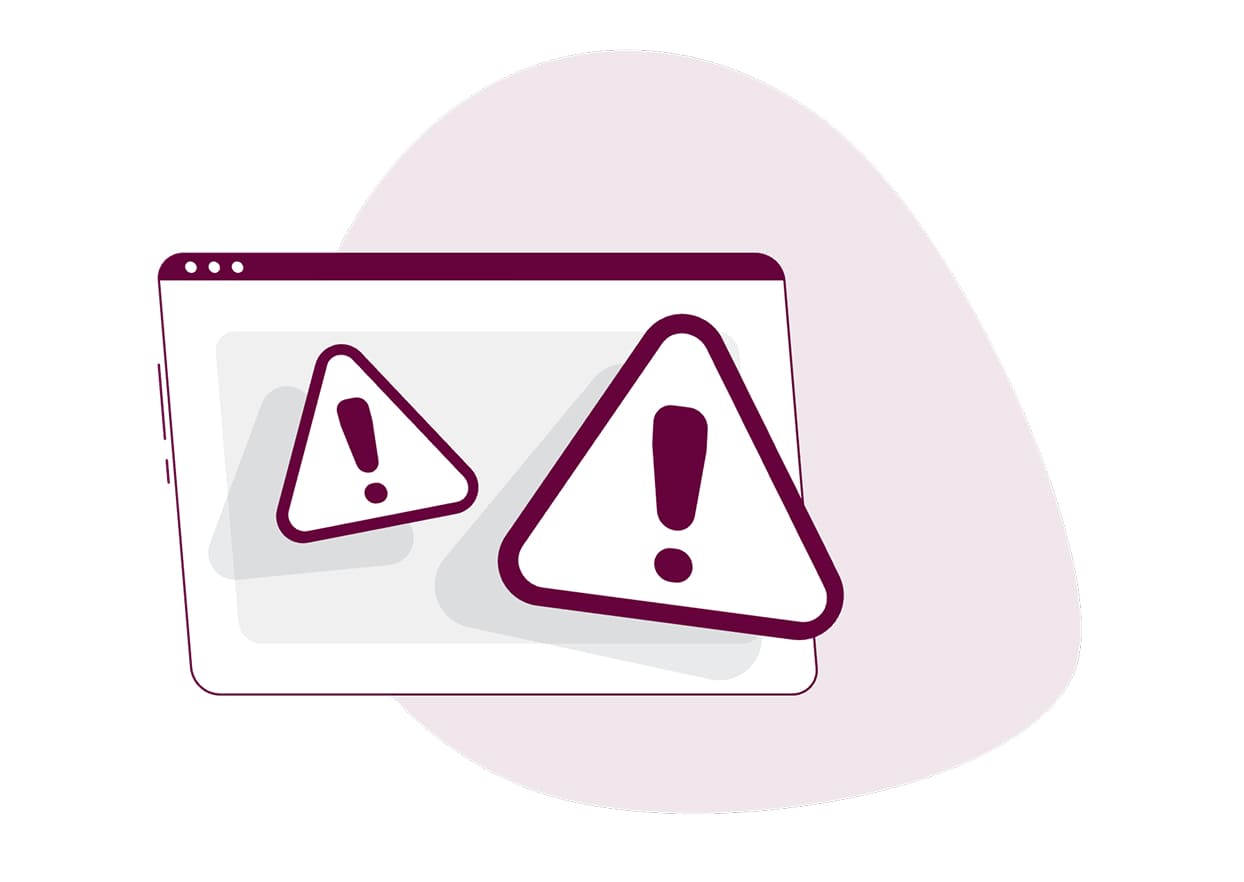 warning sign on a screen